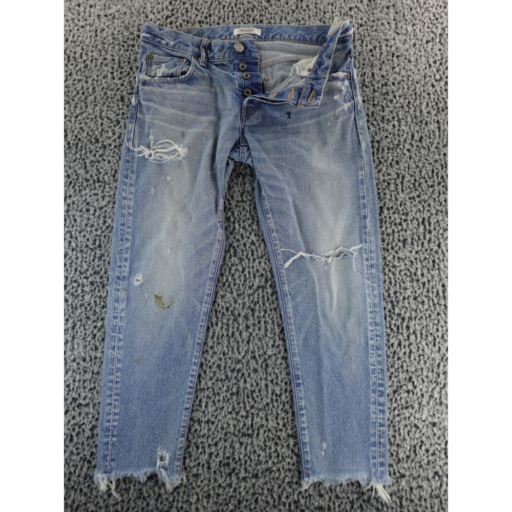 MOUSSY VINTAGE Distressed‎ Light Wash Button Fly Jeans Size 29